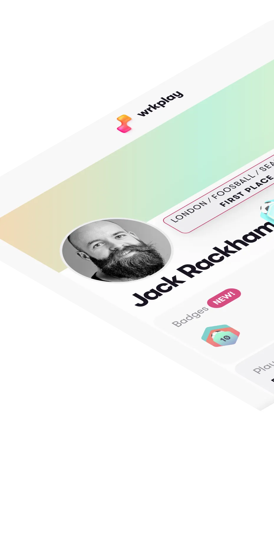 Profile of Jack Rackham in wrkplay, a scores tracking platform